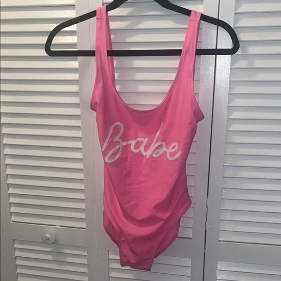 None Other - Pink 'Babe' Swimsuit Small